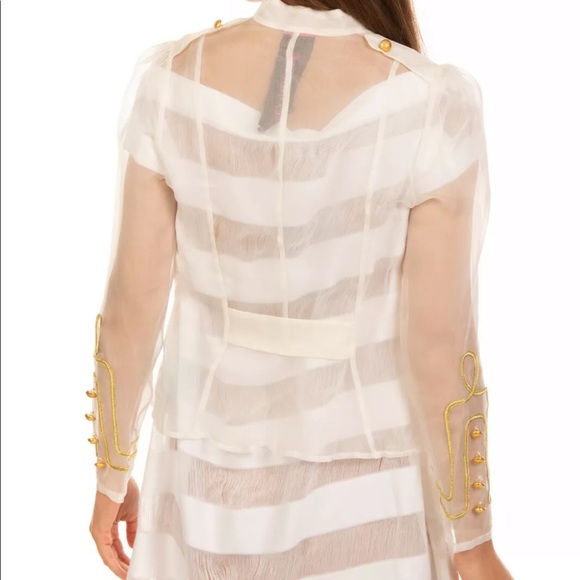 FINAL PRICE Silk Organza Blazer Jacket gold accent - Picture 4 of 11